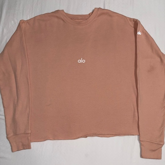 ALO Yoga Tops - Alo Yoga Accolade Women’s Pink Crew Neck Pullover Size XS